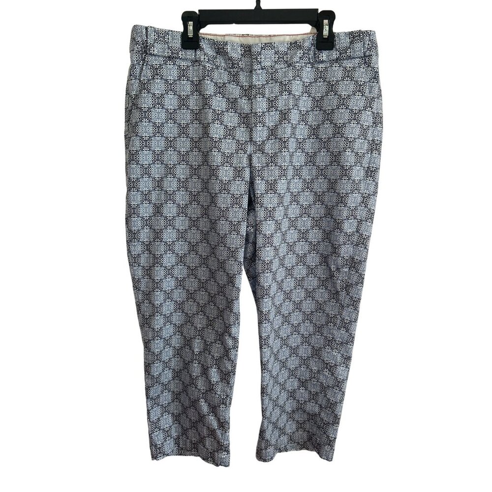 Dockers Blue & Black Plaid Print Capri’s, Size 12